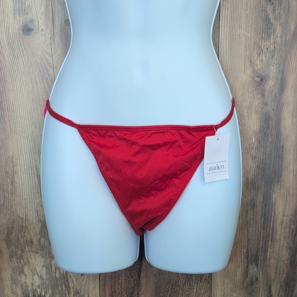 Auden Red Women's String Lace Back Cheeky Panties L M304